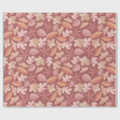 Papier Cadeau Marsala motif feuille (Plat)