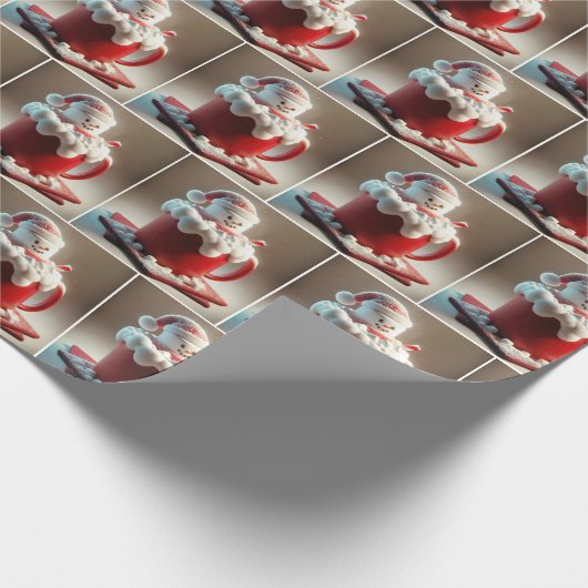 Papier Cadeau Marshmallow Snowman Dans Chocolat Chaud (Coin)