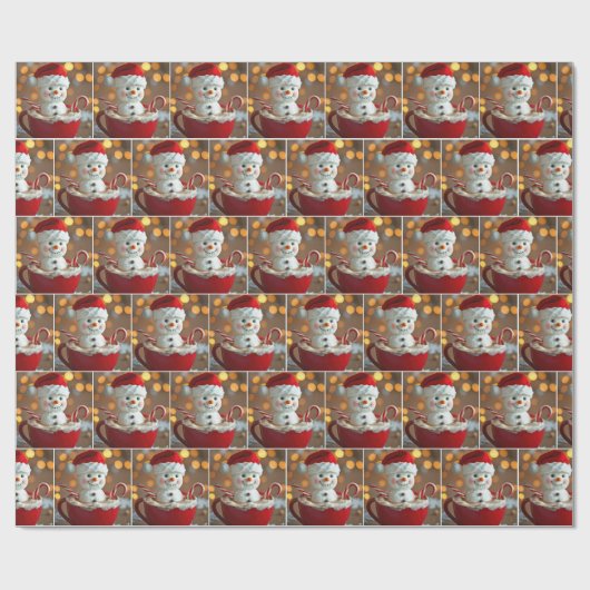 Papier Cadeau Marshmallow Snowman Dans Chocolat Chaud (Plat)