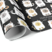 Papier Cadeau MARSHmeowLOWS Jeu de mots fantasques Chat Marshmal (Coin rond)