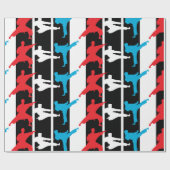 Papier Cadeau Martial Arts Kicks (Plat)