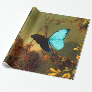 Papier Cadeau Martin Johnson Heade Blue Morpho Butterfly Vintage