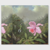 Papier Cadeau Martin Johnson Heade Orchid Et Hummingbirds (Plat)