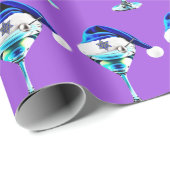 Papier Cadeau Martini de Hanouka (Coin rond)