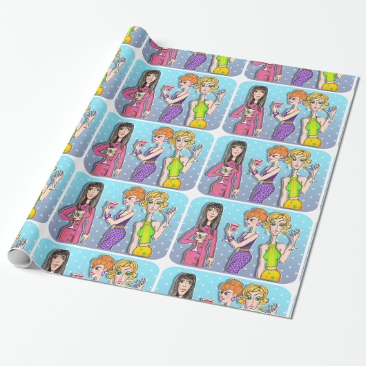 Papier Cadeau Martini Divas (Déroulé)