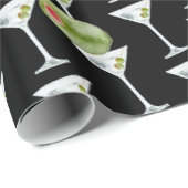 Papier Cadeau Martini et olives (Coin rond)