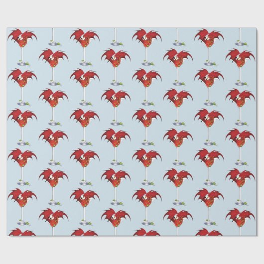 Papier Cadeau Martini Imaginaire Red Dragon (Plat)