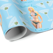 Papier Cadeau Martini time Bikini Babe Thunder_Cove (Coin rond)