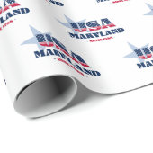 Papier Cadeau Maryland Stars and Stripes State (Coin rond)