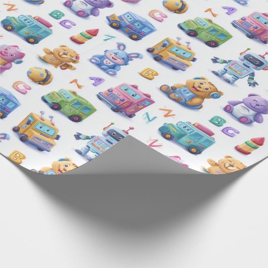 Papier Cadeau Mascottes de codage fantaisistes Robots mignons en (Coin)