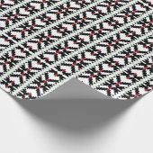 Papier Cadeau Masculine Art populaire tribal letton noir et blan (Coin)