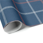 Papier Cadeau Masculine bleu rouge Plaid Tartan Motif (Coin rond)