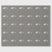 Papier Cadeau Masculine Grey Tweet Monogrammed GiftWrap Mens (Plat)