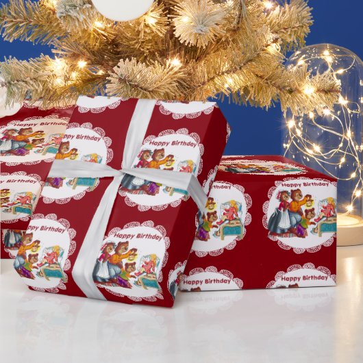 Papier Cadeau Masha et 3 ours (Vacances)