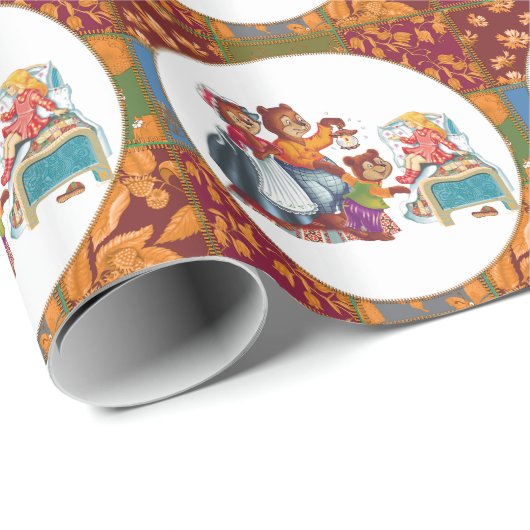 Papier Cadeau Masha et 3 ours (Coin rond)