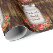 Papier Cadeau Mason Jar Flower Fête des mariées de couronne (Coin rond)