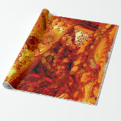 Papier Cadeau Masque carnaval orange rouge décoloré (Déroulé)