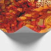 Papier Cadeau Masque carnaval orange rouge décoloré (Coin)