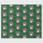 Papier Cadeau Masque de Pathogène Covid décoré de Noël de quaran (Plat)
