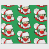 Papier Cadeau masque faciale de noël santa claus lune (Plat)