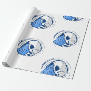 Papier Cadeau masque visage crâne gothique halloween