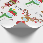 Papier Cadeau Masque Visage de Noël 2020 de Quarnatine (Coin)