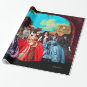 PAPIER CADEAU MASQUERADE PUPPETS VÉNITIENS ANTIQUE (Déroulé)