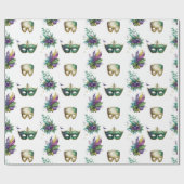 Papier Cadeau Masques de Mardi Gras (Plat)
