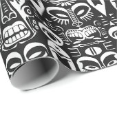 Papier Cadeau Masques tribaux (Coin rond)