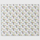 Papier Cadeau Mastiff Chien bleu napolitain anniversaire (Plat)