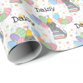 Papier Cadeau Mastiff Chien bleu napolitain anniversaire (Coin rond)