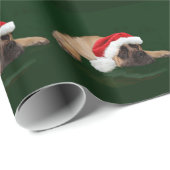 Papier Cadeau Mastiff dans un casquette de Père Noël (Coin rond)