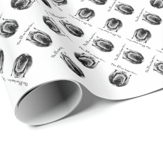 Papier Cadeau Mastiff napolitain, joyeux visage (Coin rond)