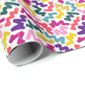 papier cadeau mat multicolore rétro ‘wiggle wiggle (Coin rond)