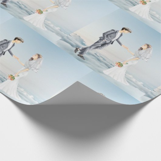 Papier Cadeau Matched in Heaven Elegant Bride et Mariage de cham (Coin)