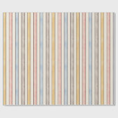 Papier Cadeau Matching, Subdued Pink, Yellow and Blue Stripes  (Plat)
