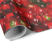 Papier Cadeau Math Abstrait Noël Rouge Vert (Coin rond)