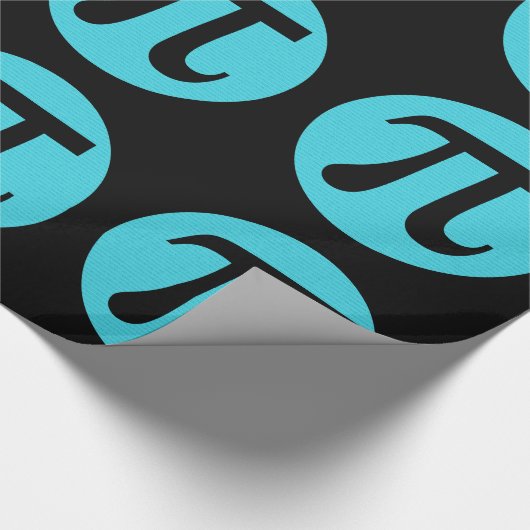 Papier Cadeau Math geek symbole Pi, bleu sur noir (Coin)