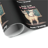 Papier Cadeau Math Is No Prob-llama Fun & Cute Math Inspiration (Coin rond)