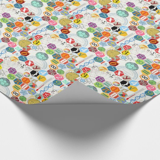 Papier Cadeau Maths (blanches) (Coin)