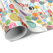 Papier Cadeau Maths (blanches) (Coin rond)