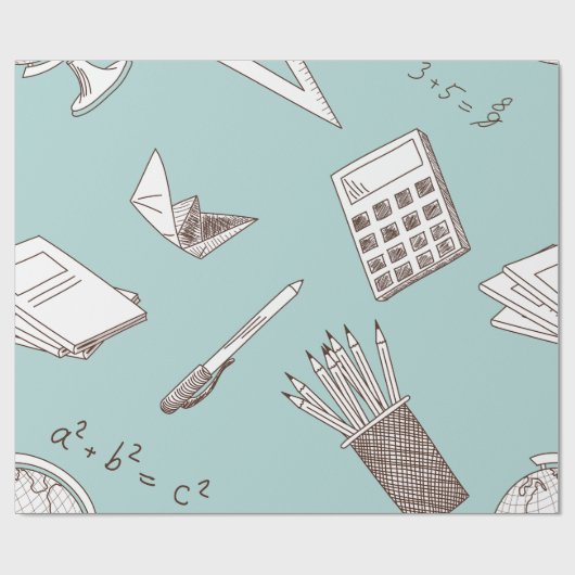 Papier Cadeau Maths d'école (Plat)