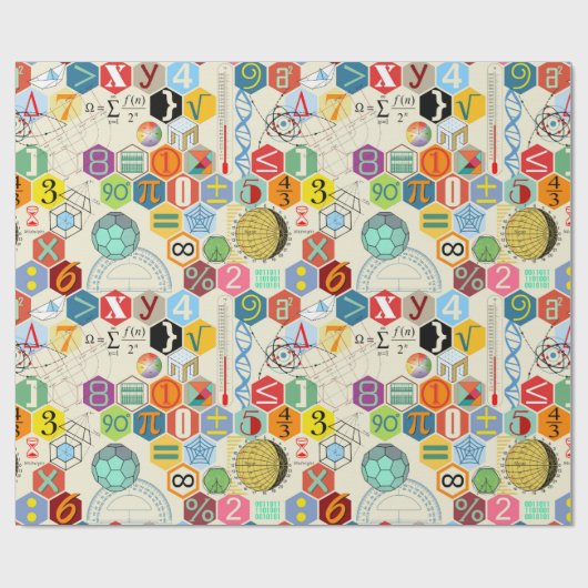 Papier Cadeau maths en couleur (Plat)