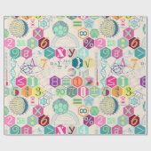 Papier Cadeau Maths en couleur (rose) (Plat)