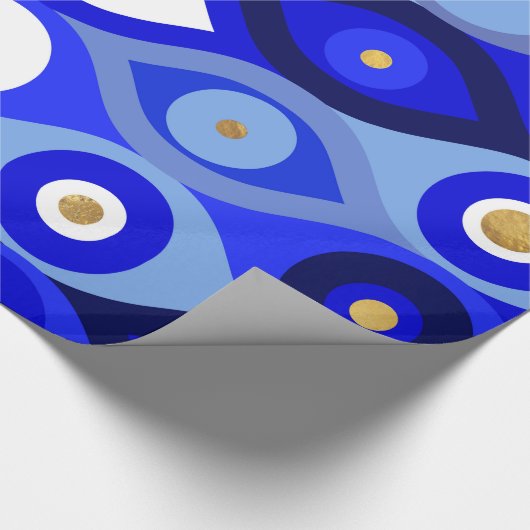 Papier Cadeau Mati Mataki grecque - Matiasma Evil Eye blues (Coin)