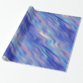 Papier Cadeau Matin Glory Blue Wavy Texture (Déroulé)