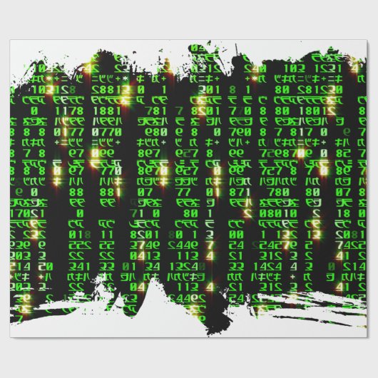 Papier Cadeau Matrice de code (Plat)