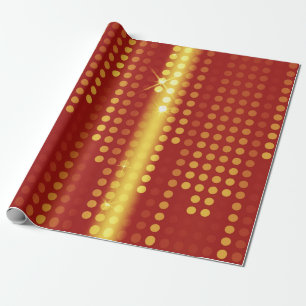 Papier Cadeau Matrice Pois jaune rouge à motif