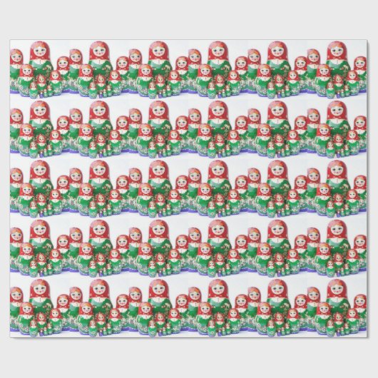 Papier Cadeau Matryoshka - матрёшка (poupées russes) (Plat)
