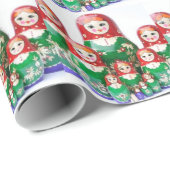 Papier Cadeau Matryoshka - матрёшка (poupées russes) (Coin rond)